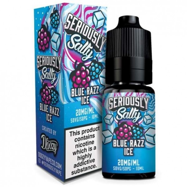 Blue Razz Ice Nic Salt E Liquid - Seriously Salty (10ml)