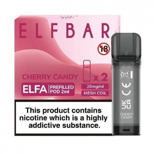 Cherry Candy Nic Salt E Liquid Pods - Elfa Series (2 x 2ml)