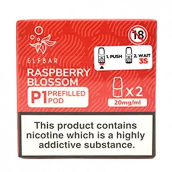 Raspberry Blossom P1 Nic Salt E Liquid Pods (2 x 2ml)